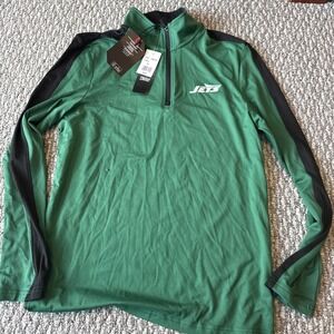 NFL New York Jets  Antigua 1/4 Zip Pullover Performance Stretch Mens Small Green
